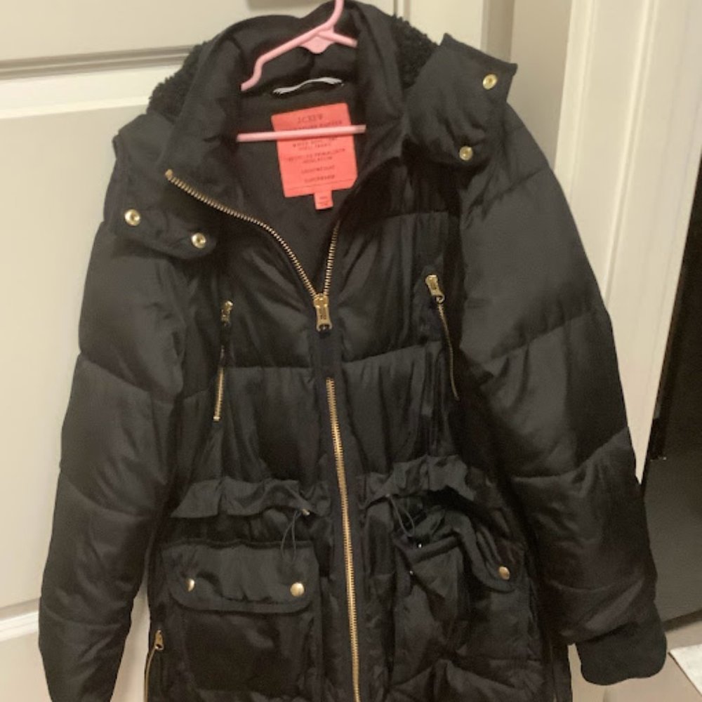 black j crew 2021 chateau puffer pxs with primaloft